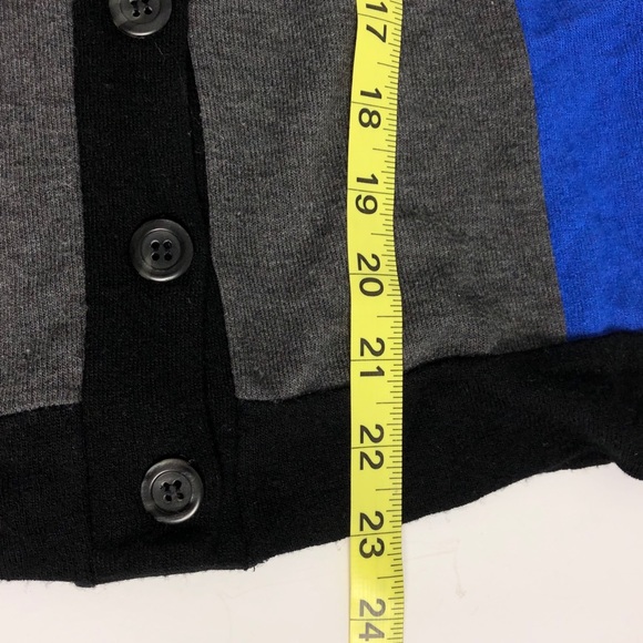 Bailey 44 Colorblock Gray Blue Button Cardigan M - Picture 7 of 8
